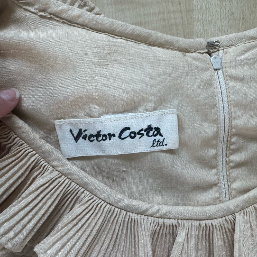 Vintage Victor Costa Cream Ruffle Dress - Picture 9 of 10
